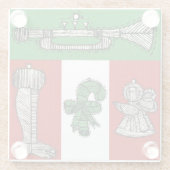 Vintage Ornamente Glasuntersetzer (Rückseite)