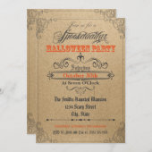 Vintage Ornamente Halloween Einladung (Vorne/Hinten)