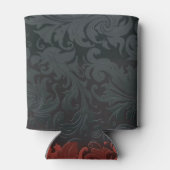 Vintage Ornamente in Rot und Schwarz Dosenkühler (Rückseite)