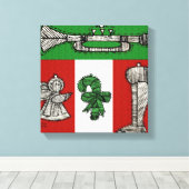 Vintage Ornamente Leinwanddruck (Insitu (Holzboden))