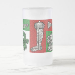 Vintage Ornamente Mattglas Bierglas