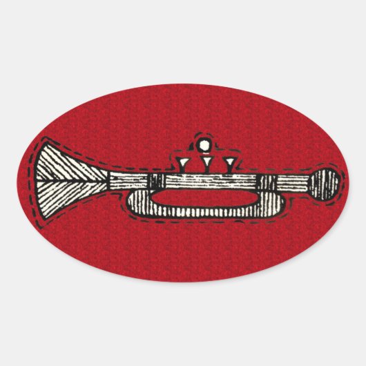 Vintage Ornamente Ovaler Aufkleber (Vorderseite)