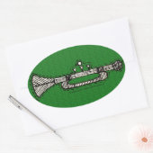 Vintage Ornamente Ovaler Aufkleber (Umschlag)