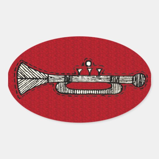 Vintage Ornamente Ovaler Aufkleber (Vorderseite)