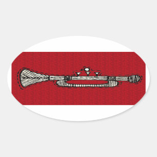 Vintage Ornamente Ovaler Aufkleber