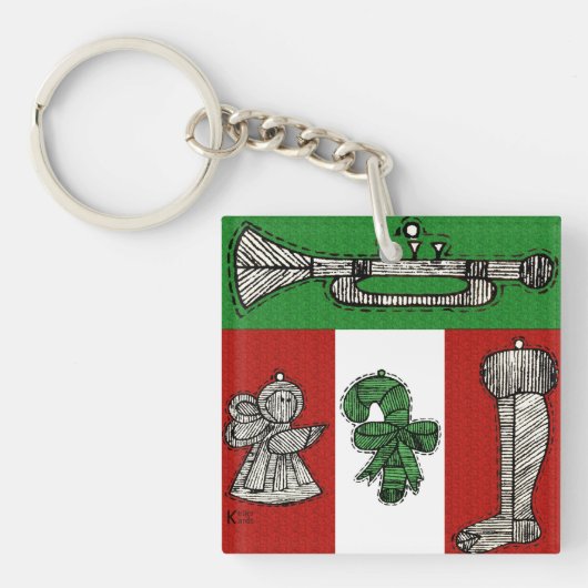 Vintage Ornamente Schlüsselanhänger (Vorderseite)