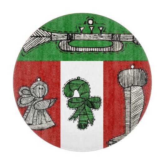 Vintage Ornamente Schneidebrett (Vorderseite)