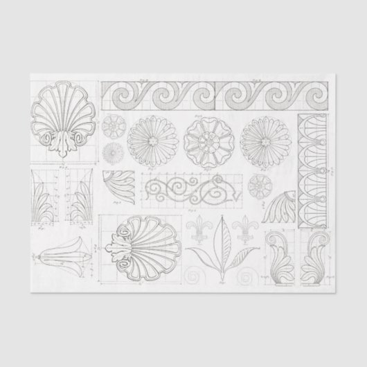 Vintage Ornamente Seidenpapier (Vorderseite)