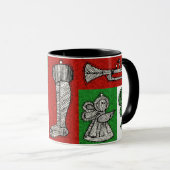 Vintage Ornamente Tasse (VorderseiteRechts)