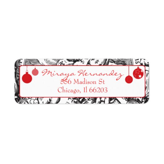 Vintage Ornamente und Cherubs Adressetikett (Vorne)