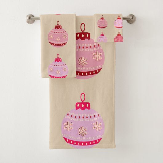 Vintage Ornamente Weihnachten Badhandtuch Set (Insitu)
