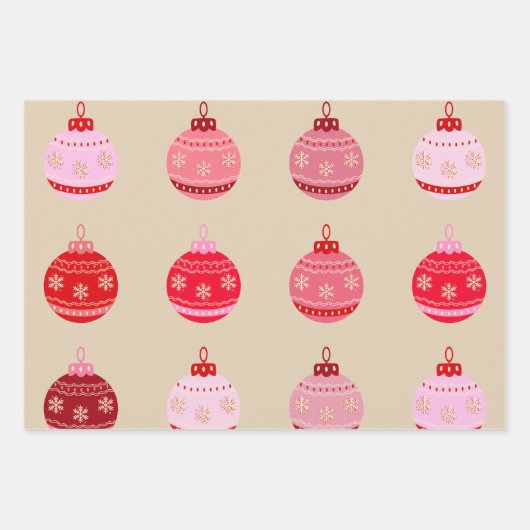 Vintage Ornamente Weihnachten Geschenkpapier Set (Vorderseite)