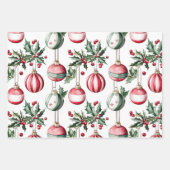 Vintage Ornamente Weihnachten Geschenkpapier Set (Vorderseite)