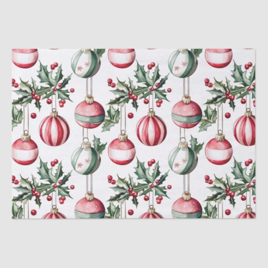 Vintage Ornamente Weihnachten Seidenpapier (Vorderseite)