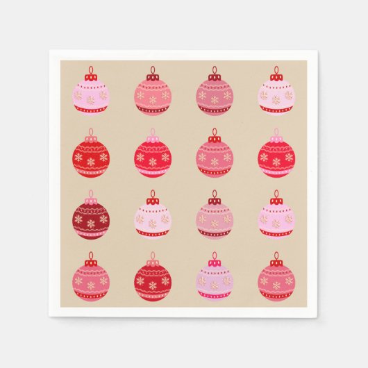 Vintage Ornamente Weihnachten Serviette (Vorderseite)