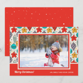 Vintage Ornamente Weihnachts-Foto Feiertagskarte