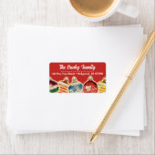 Vintage Ornamente Weihnachtskarte Adressetiketten (Insitu)