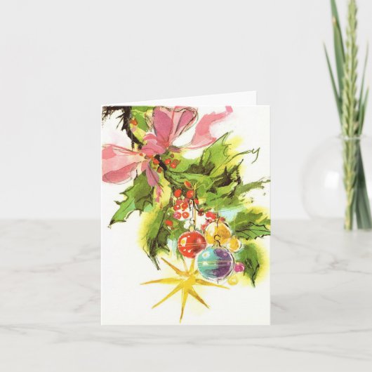 Vintage Ornamente Weihnachtskarte Karte (Vorderseite)