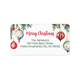 Vintage Ornamente Weihnachtsrückgabe Adressaufkleber