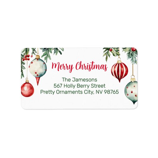 Vintage Ornamente Weihnachtsrückgabe Adressaufkleber (Vorne)