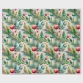 Vintage Ornamente Weihnachtsverpackung Geschenkpapier (Flach)