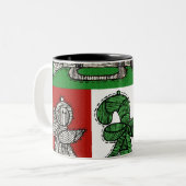 Vintage Ornamente Zweifarbige Tasse (Vorderseite Links)