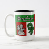 Vintage Ornamente Zweifarbige Tasse (Links)