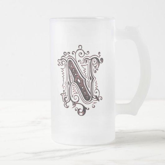 Vintage Ornamentik "N" - Tasse (Rechts)