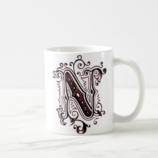 Vintage Ornamentik "N" - Tasse (Rechts)