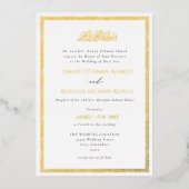 Vintage Ornate Gold Islamic Muslim Wedding Folieneinladung (Vorderseite)