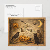 Vintage Ornate Halloween Feiertagspostkarte (Vorne/Hinten)