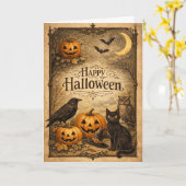 Vintage Ornate Halloween Karte (Gelbe Blume)