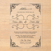 Vintage Ornate Islamic Muslim Wedding Acryleinladungen (Vorderseite)