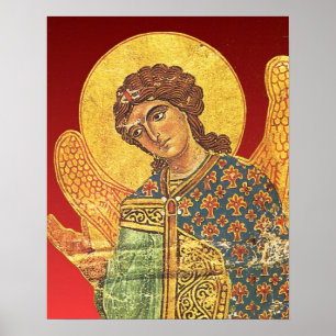Vintage orthodoxe Ikone, Engel Gabriel Poster