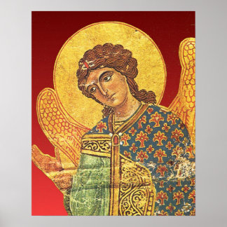 Vintage orthodoxe Ikone, Engel Gabriel Poster