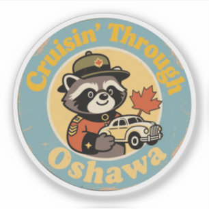 Vintage Oshawa Ontario Motor City Spaß Aufkleber