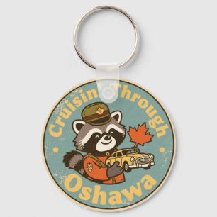 Vintage Oshawa Ontario Motor City Waschbär Schlüsselanhänger