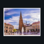 Vintage Osijek Kroatien Stadt Kathedrale Postkarte<br><div class="desc">Vintag,  Retro,  Reisen,  modern,  Aquarell,  Osijek,  Kroatien,  Kathedrale,  Tourismus, </div>