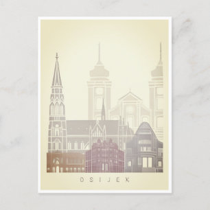 Vintage Osijek Kroatien Stadt Kathedrale Postkarte