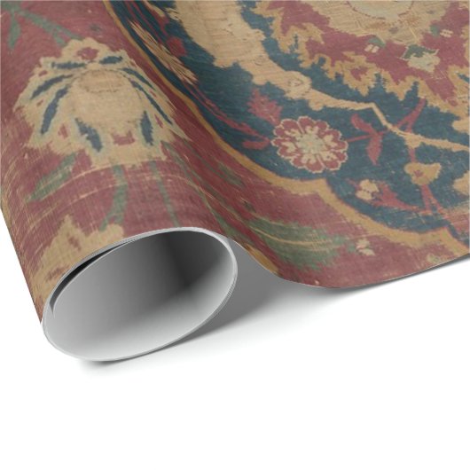 Vintage Ostasian Red Pattern Geschenkpapier (Rolleneckpunkt)