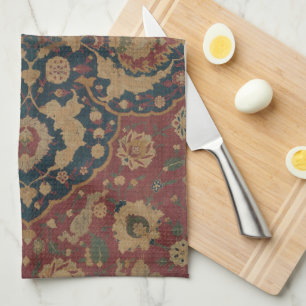 Vintage Ostasian Red Pattern Geschirrtuch