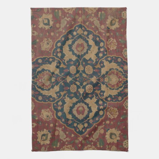 Vintage Ostasian Red Pattern Geschirrtuch (Vertikal)