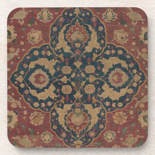 Vintage Ostasian Red Pattern Getränkeuntersetzer (Vorderseite)