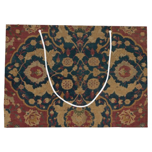 Vintage Ostasian Red Pattern Große Geschenktüte (Rückseite)