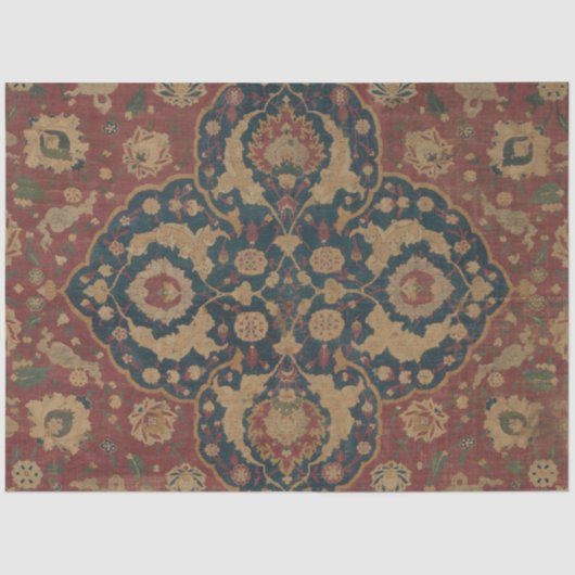 Vintage Ostasian Red Pattern Seidenpapier (Vorderseite)