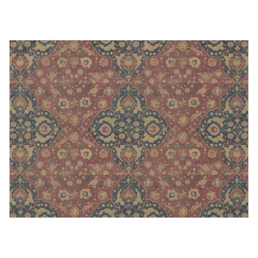 Vintage Ostasian Red Pattern Tischdecke (Vorderseite (Horizontal))