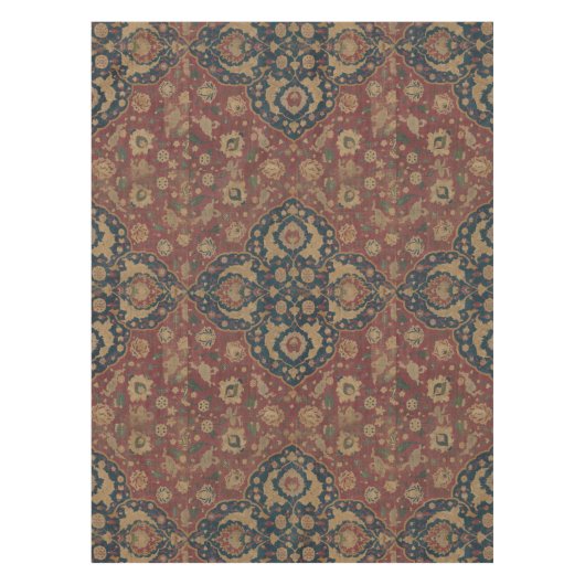 Vintage Ostasian Red Pattern Tischdecke (Vorderseite)