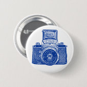 Vintage ostdeutsche Kamera - Dunkelblau Button (Vorne & Hinten)