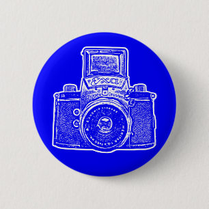 Vintage ostdeutsche Kamera II - Blau Button