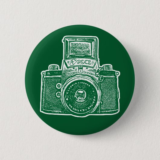 Vintage ostdeutsche Kamera II - Forest Green Button (Vorderseite)